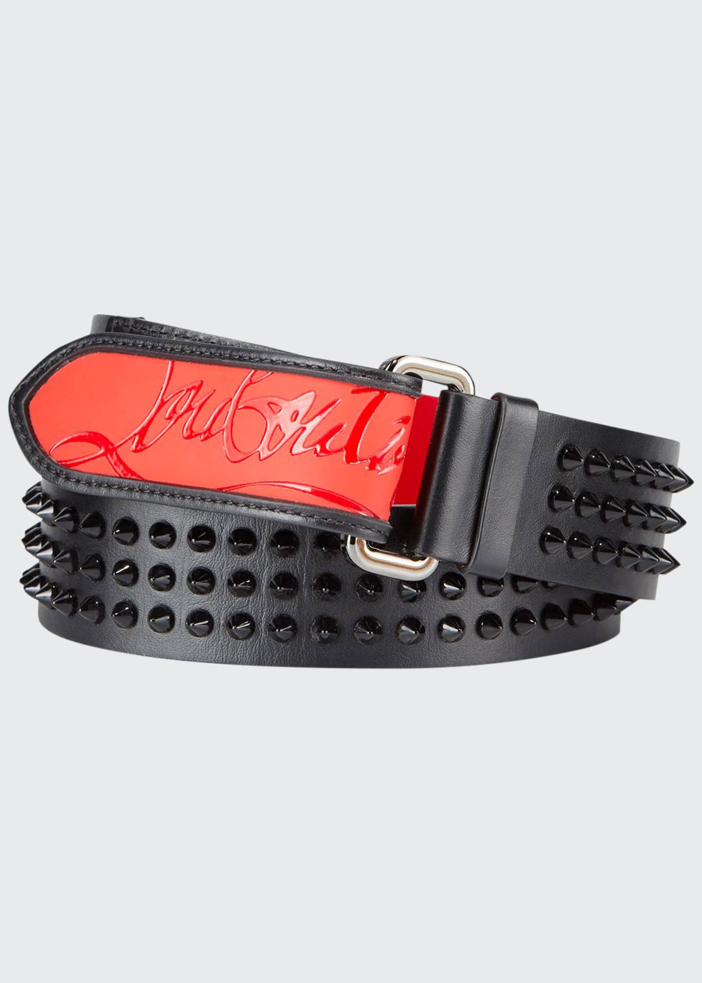 Christian Louboutin Men's Loubi Spiked Leather Belt