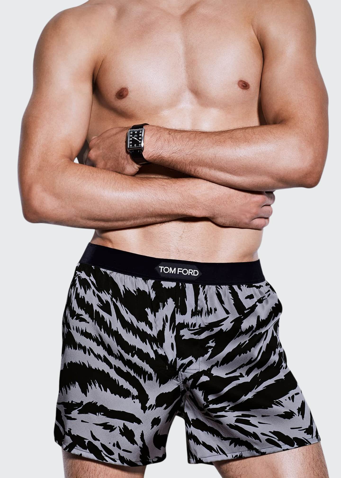 TOM FORD Men's Zebra Silk Boxers Bergdorf Goodman
