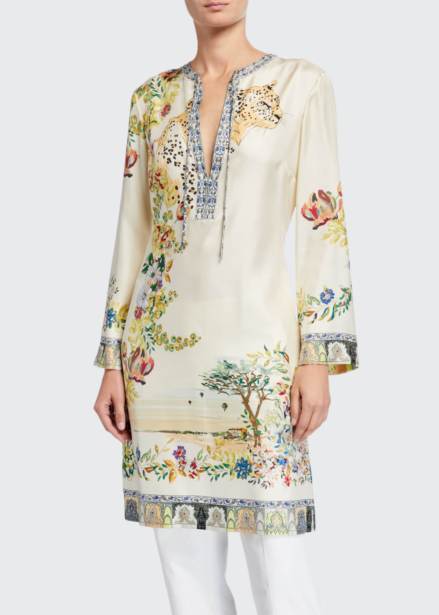 røveri kit Grader celsius Etro Floral Print Safari Silk Caftan - Bergdorf Goodman