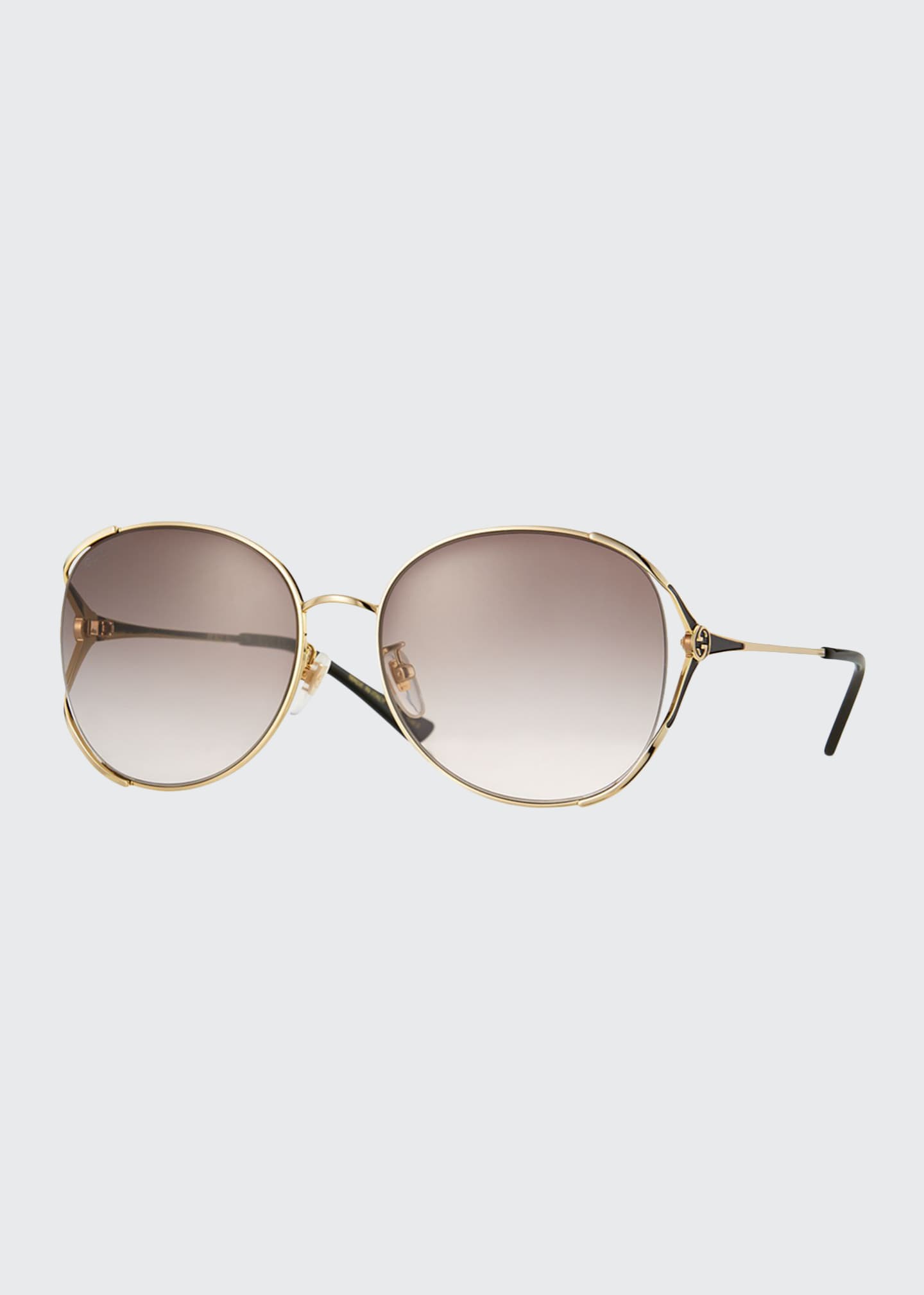 gucci round metal sunglasses
