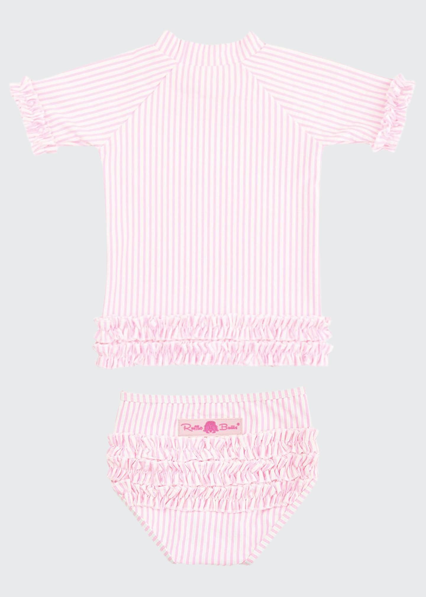 Multi-Color Ruffle Seersucker One-Piece Rash Guard Swimsuit by Mud Pie main image 1