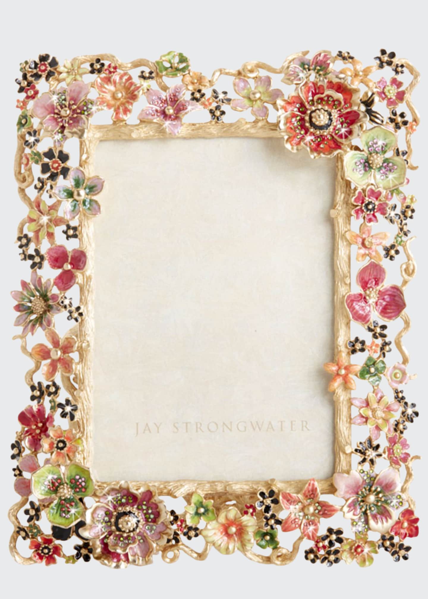 Jay Strongwater Cluster Floral Frame, 5" x 7" Bergdorf Goodman