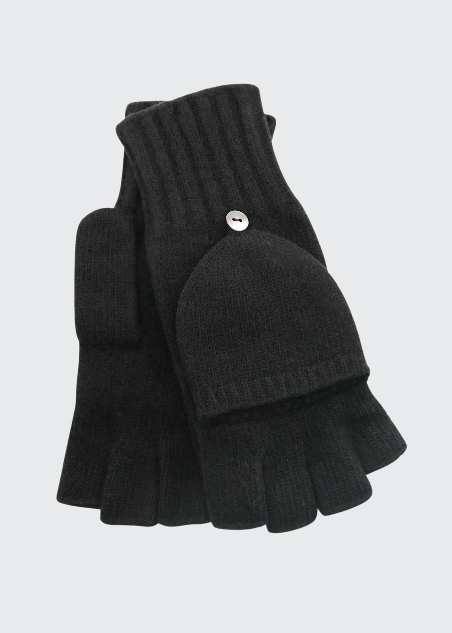 Portolano JerseyKnit Cashmere FlipTop Gloves Bergdorf Goodman