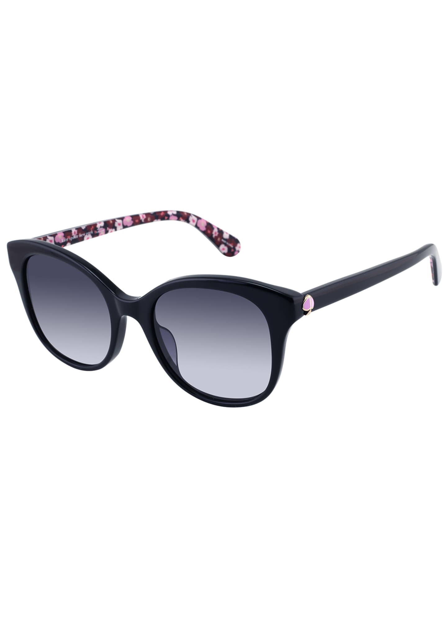 kate spade new york bianka round acetate sunglasses, black/purple -  Bergdorf Goodman