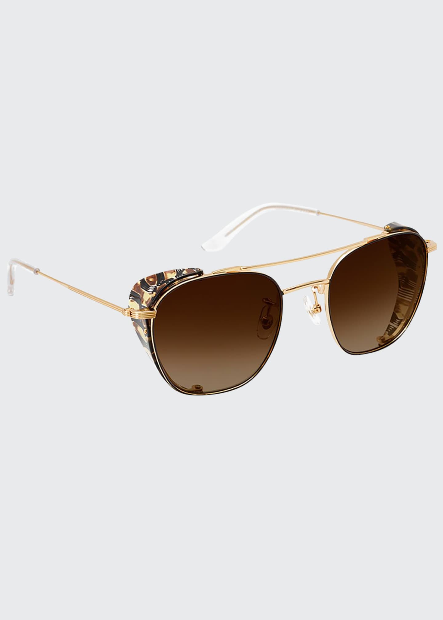KREWE Earhart 24K GoldPlated Metal Aviator Sunglasses Bergdorf Goodman