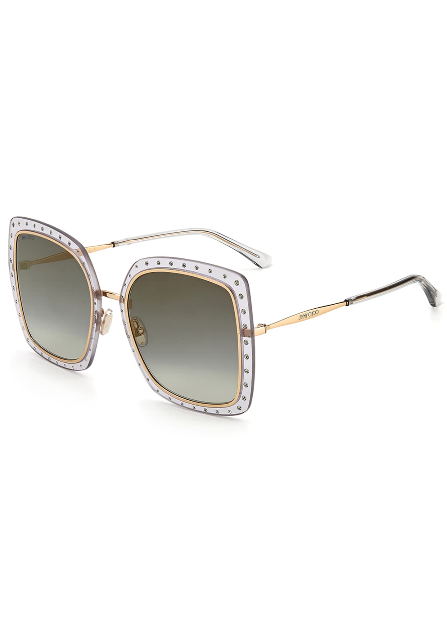 Jimmy Choo Dany Oversized Square Stainless Steel/Acetate Sunglasses