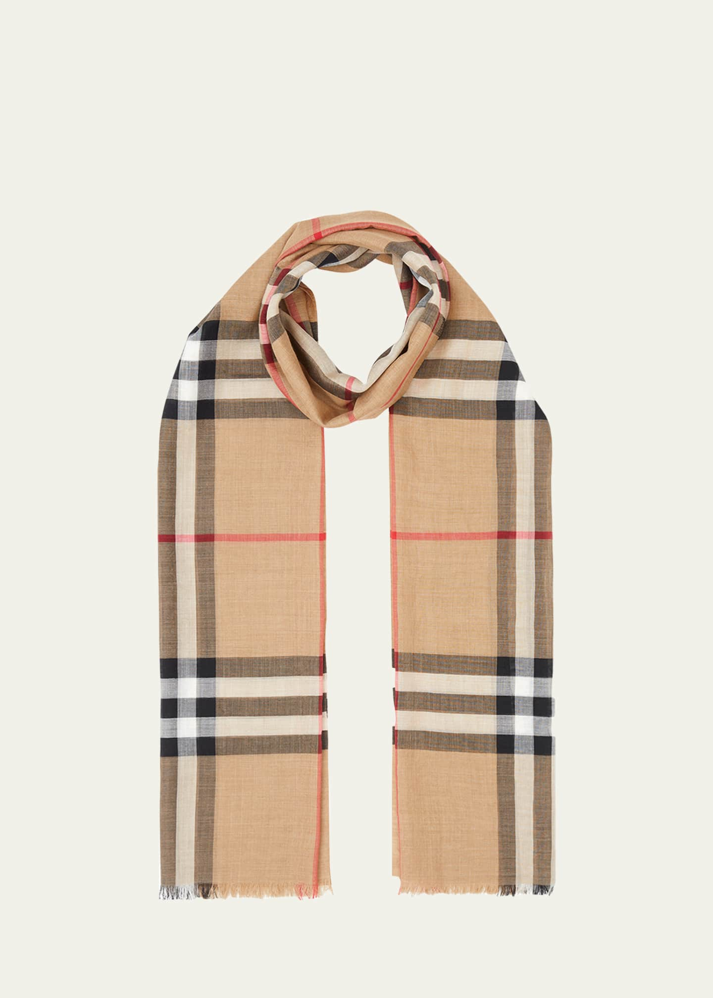 Burberry Giant Check Gauze Scarf - Bergdorf Goodman