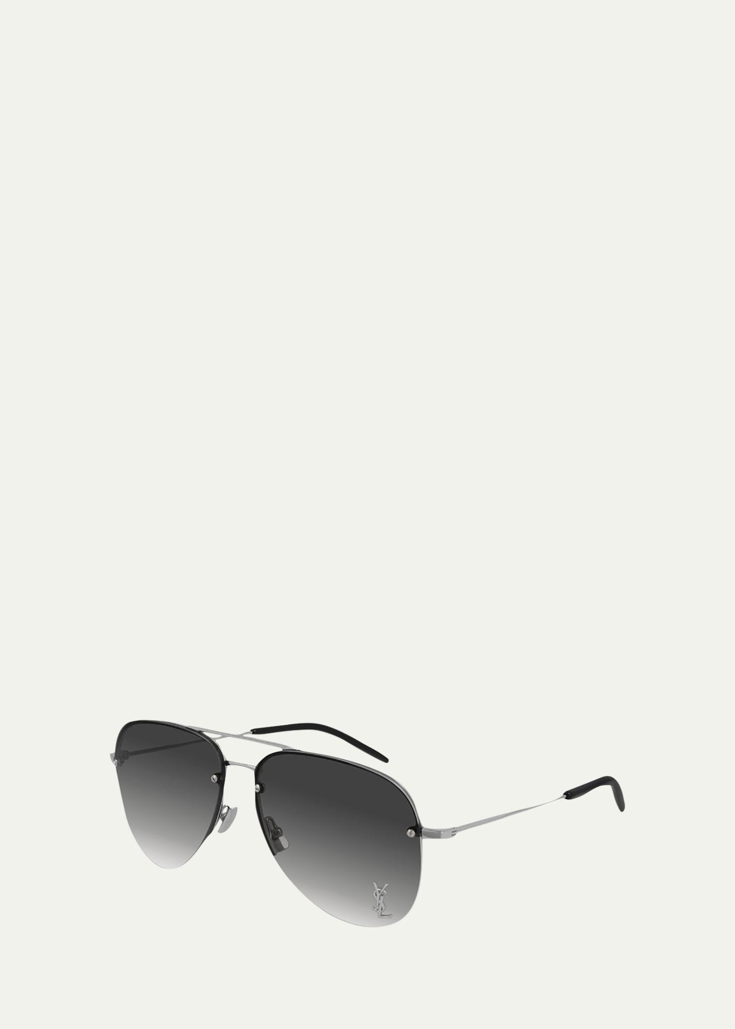YSL Aviator Sunglasses with Black Lenses Saint Laurent Women Sunglasses Black Grey Pilot CLASSIC11  main image 4