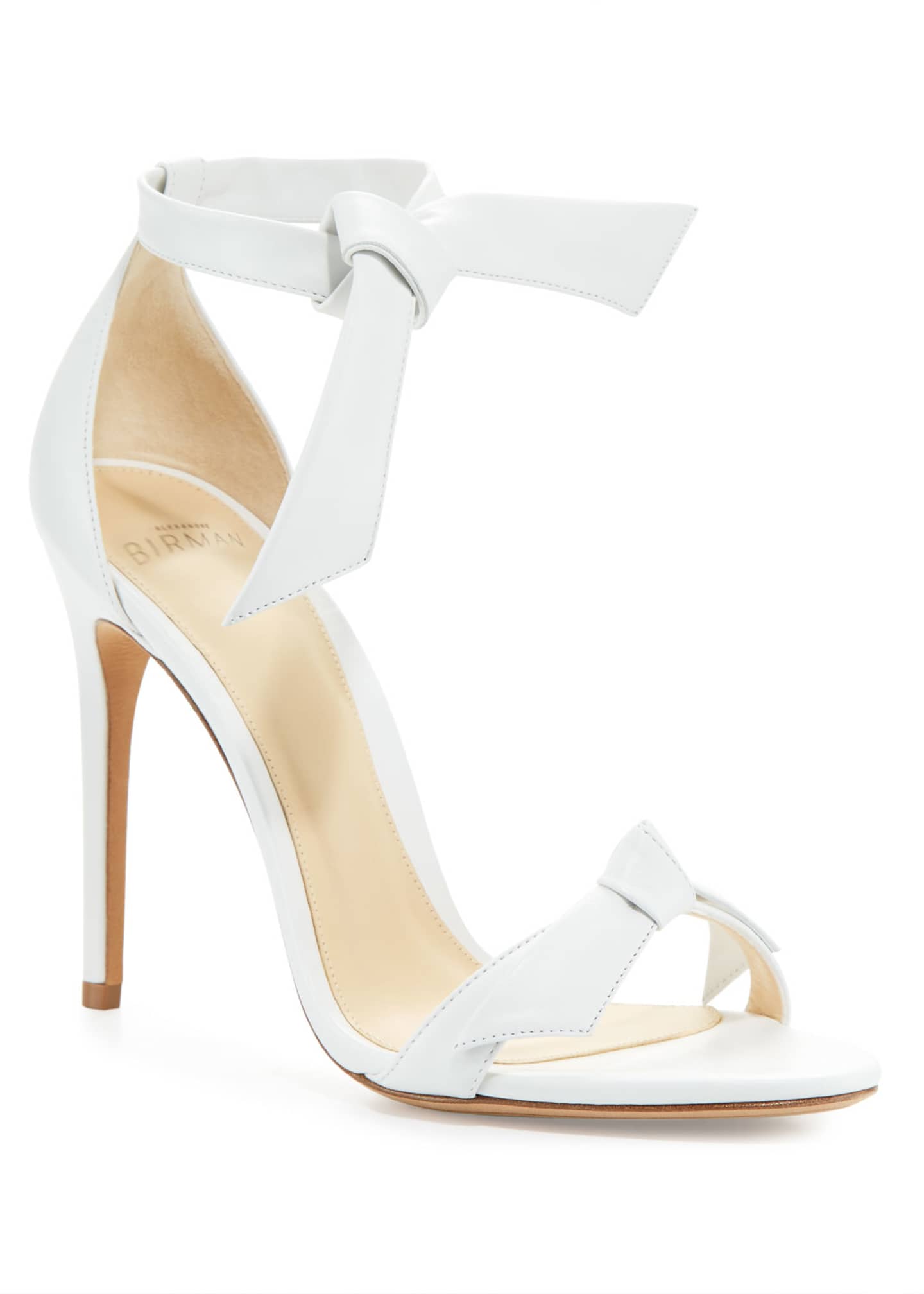 Clarita Knotted Leather Sandal White