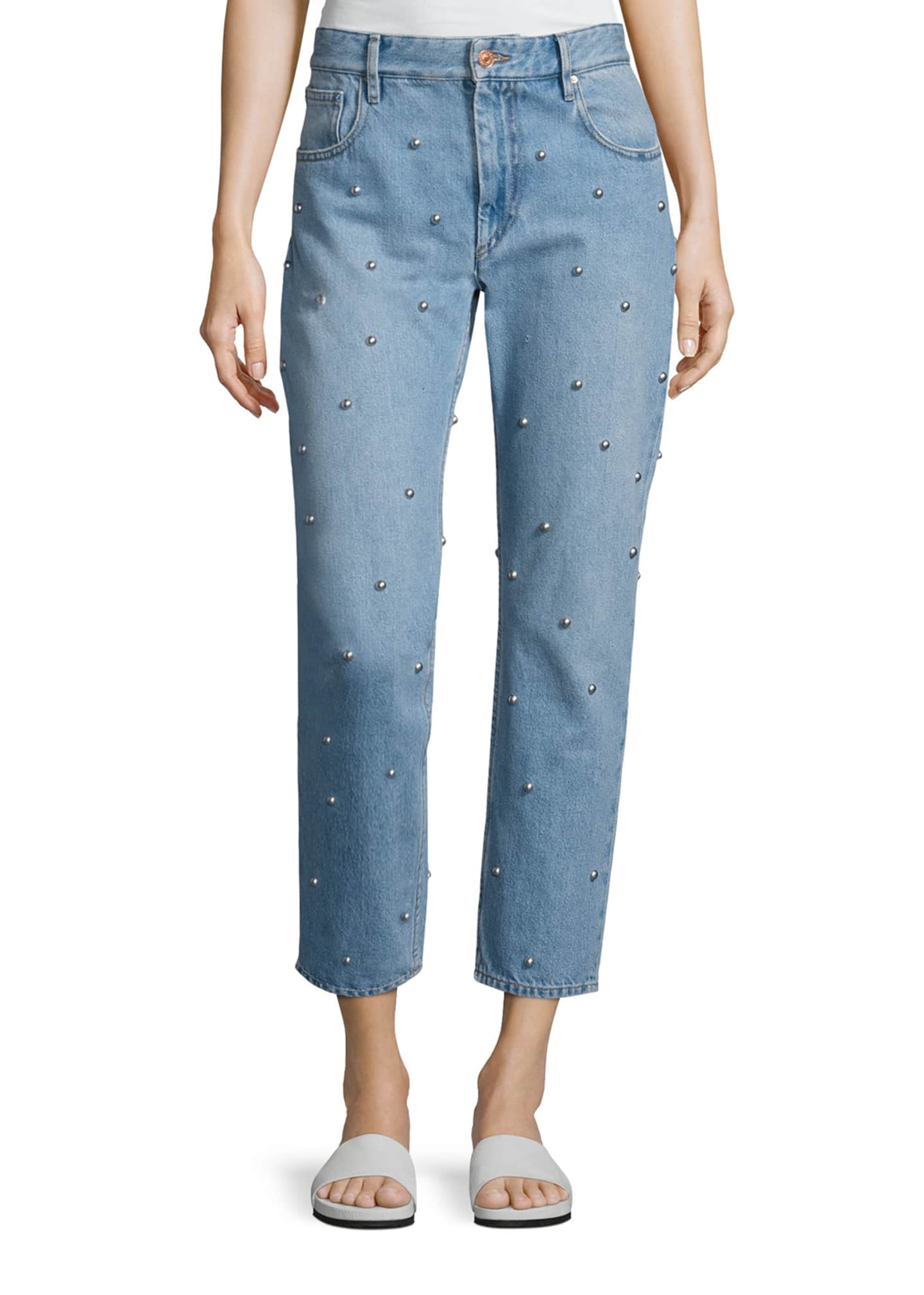 Etoile Isabel Marant Califfy Studded Denim Jeans - Bergdorf Goodman