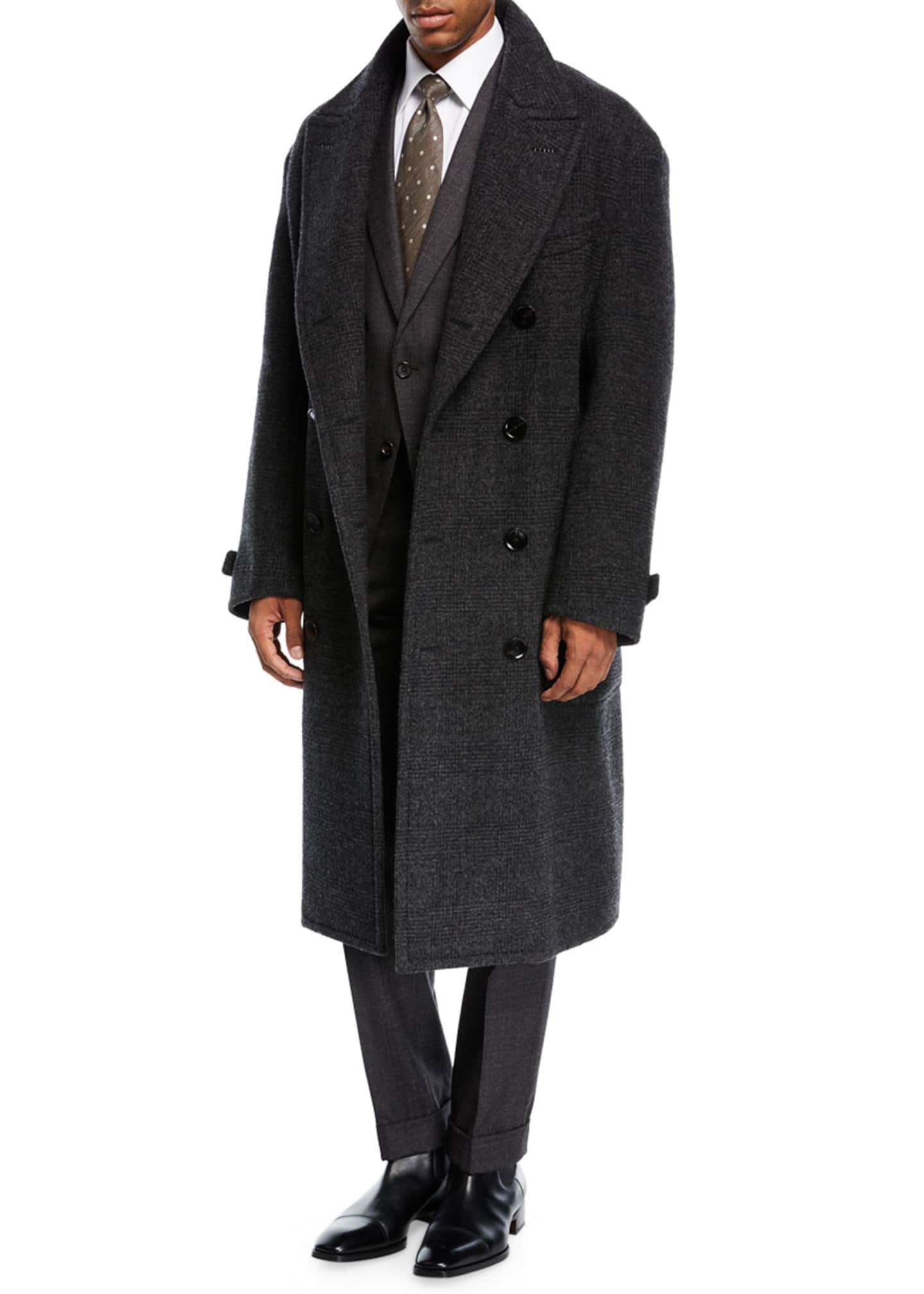 TOM FORD Plaid Double-Breasted Overcoat - Bergdorf Goodman