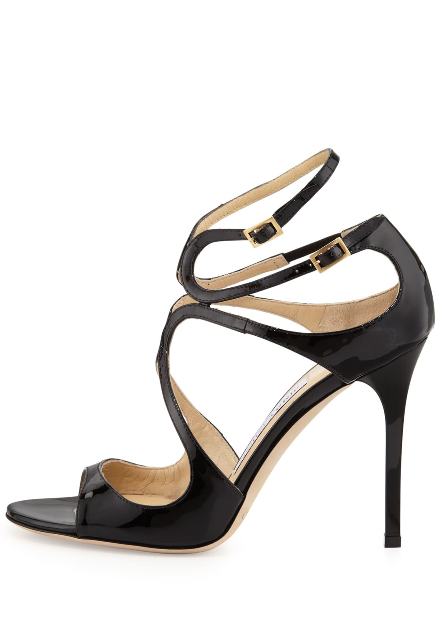 Jimmy Choo Lang 100mm Patent Strappy Sandals - Bergdorf Goodman