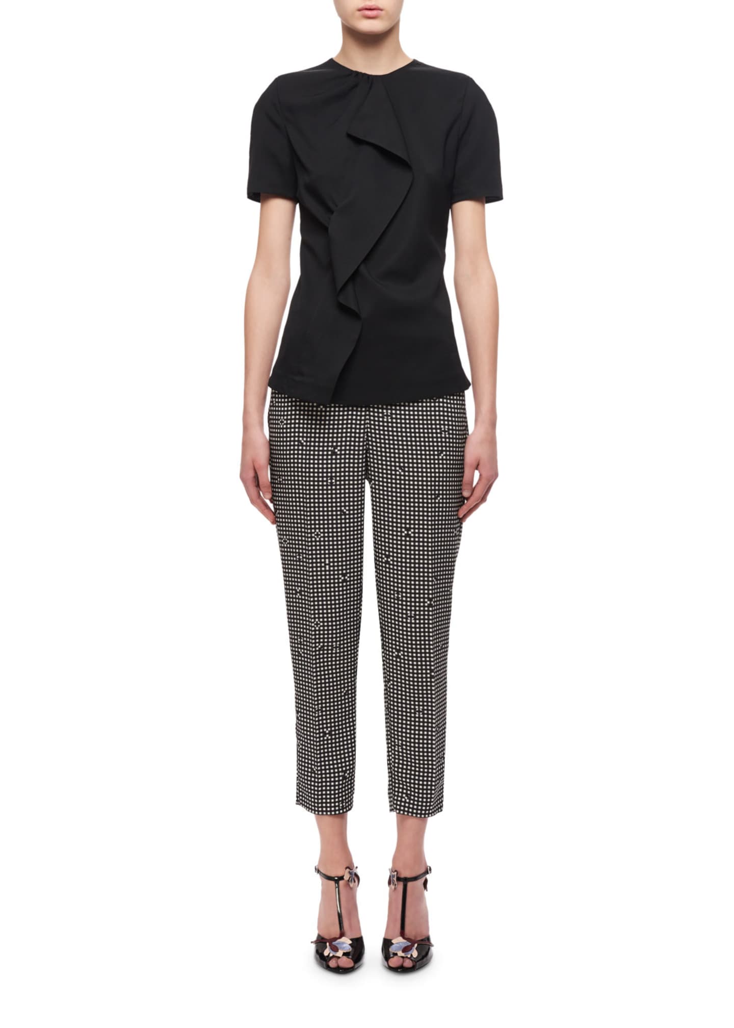 Gingham cigarette sale pants