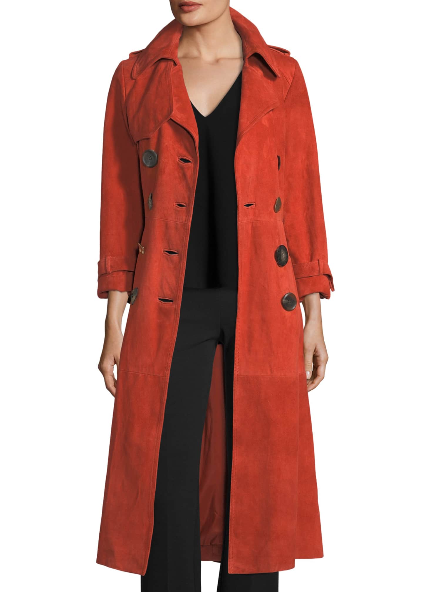 Burberry suede outlet trench coat