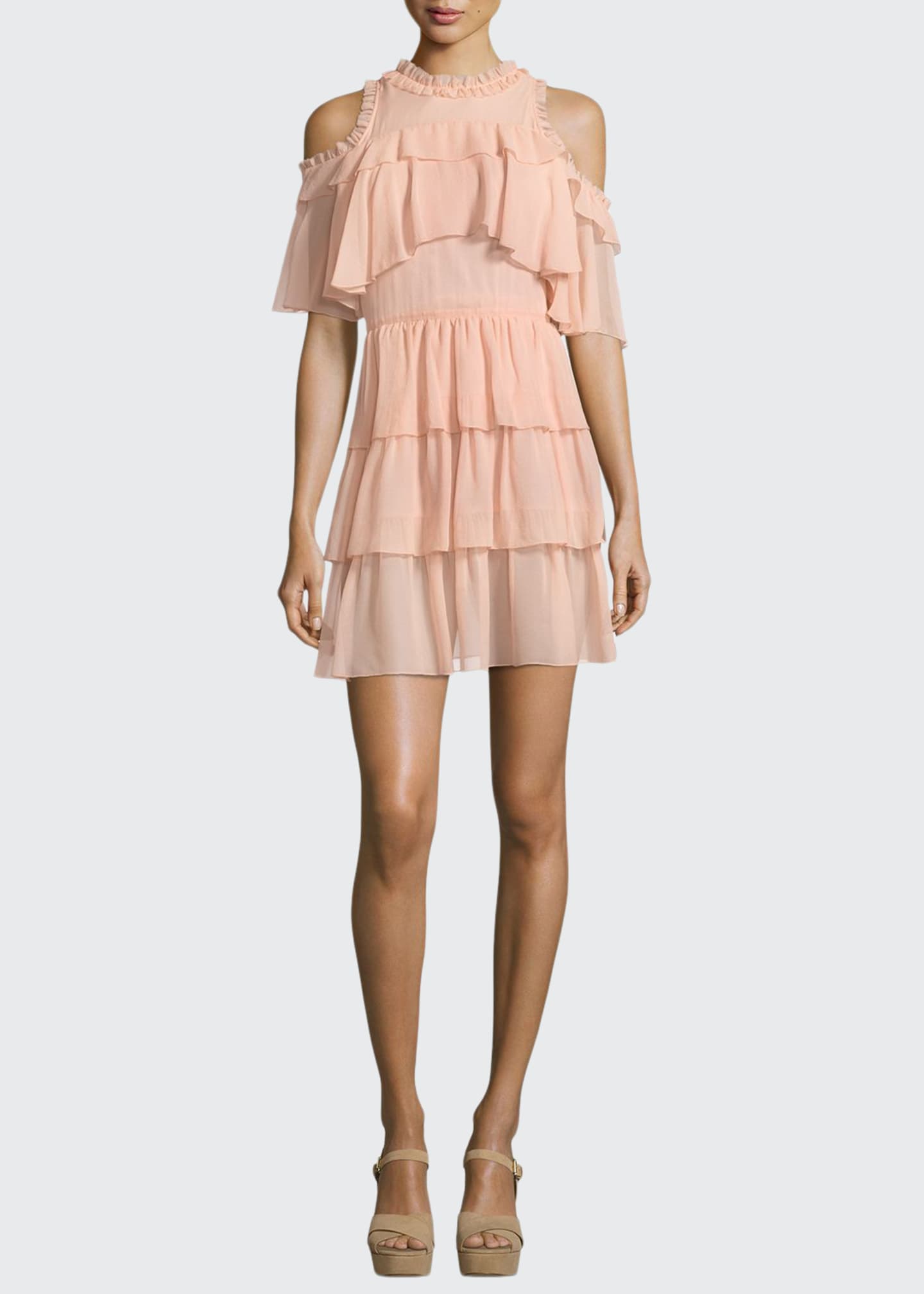 Alice Olivia Nichola Cold Shoulder Ruffle Party Dress Bergdorf