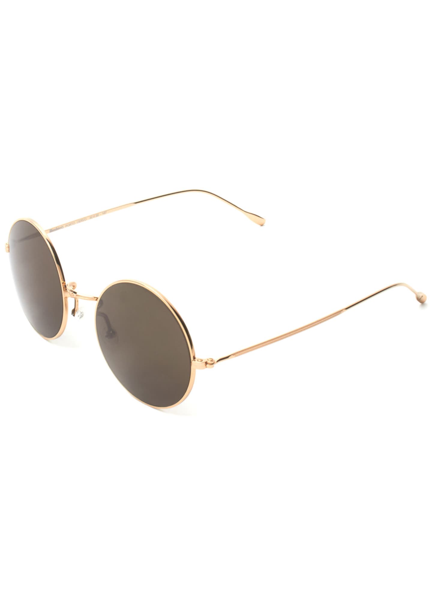 Illesteva Round Mirrored Metal Sunglasses, Golden - Bergdorf Goodman