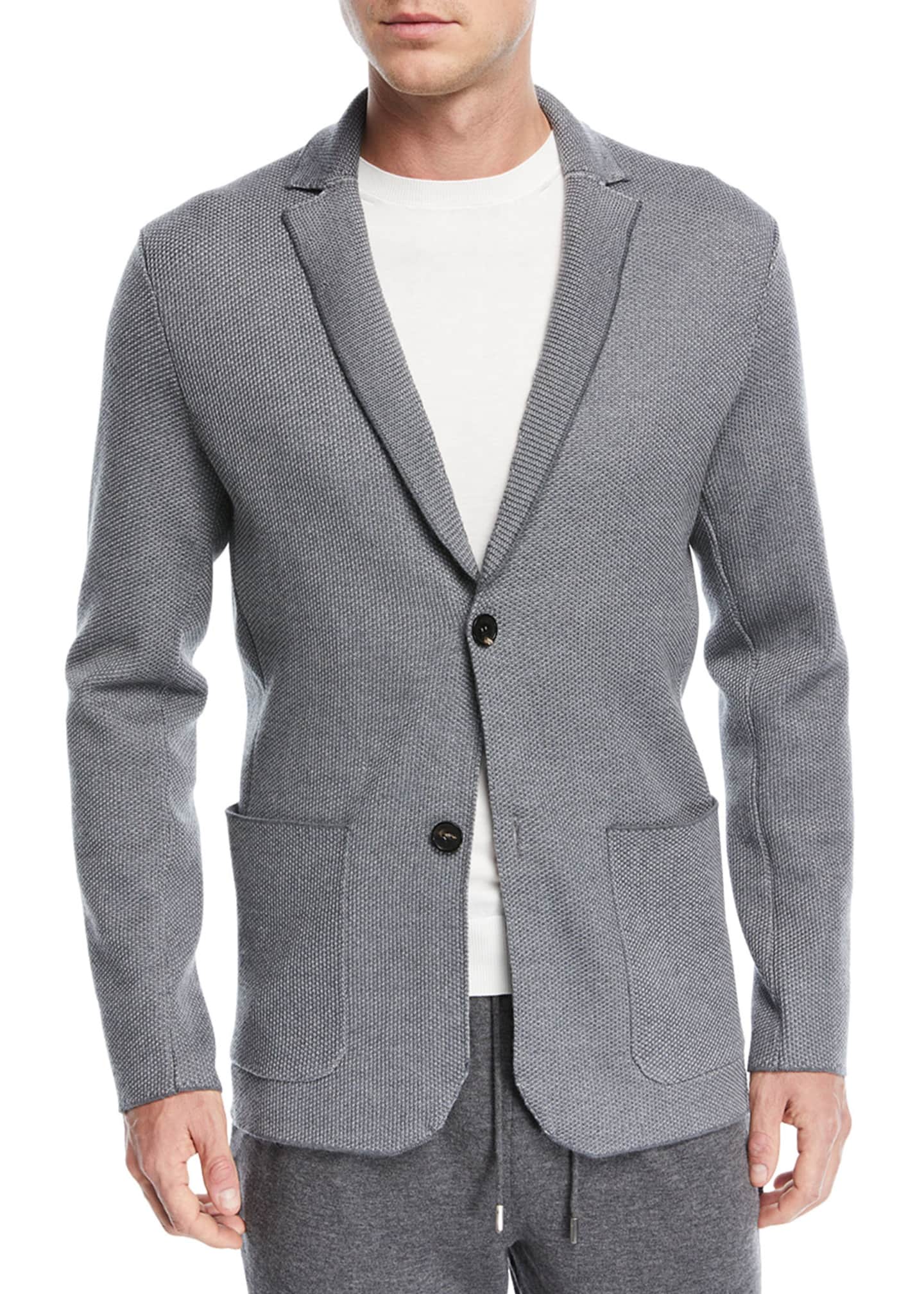 Ermenegildo Zegna Textured Knit Jersey Jacket Bergdorf Goodman