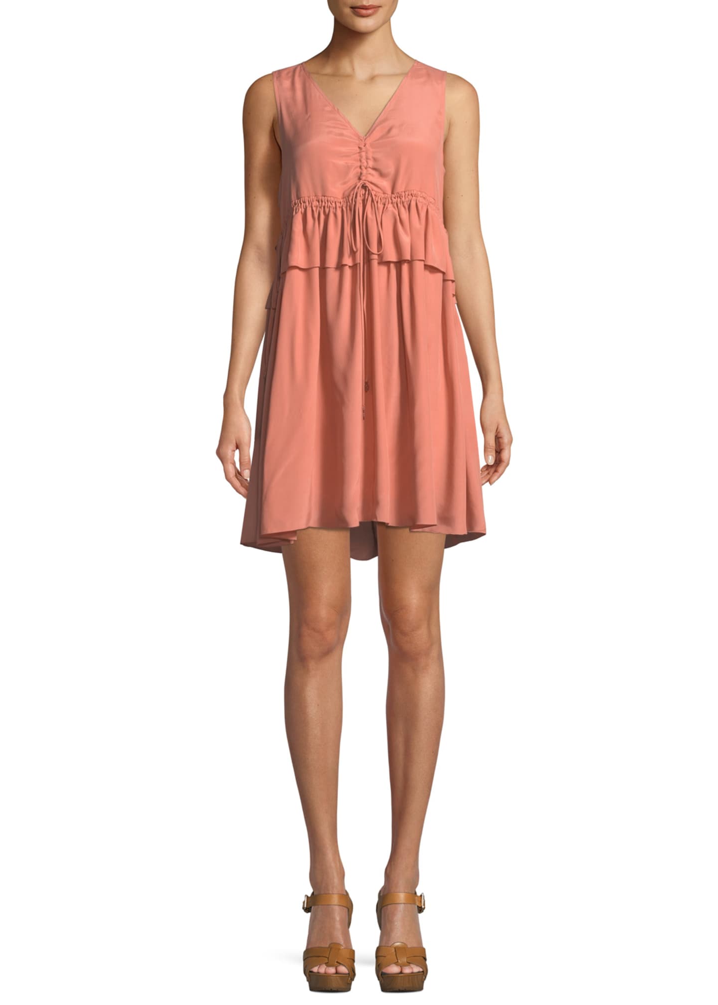 Self Tie Sleeveless Mini Dress