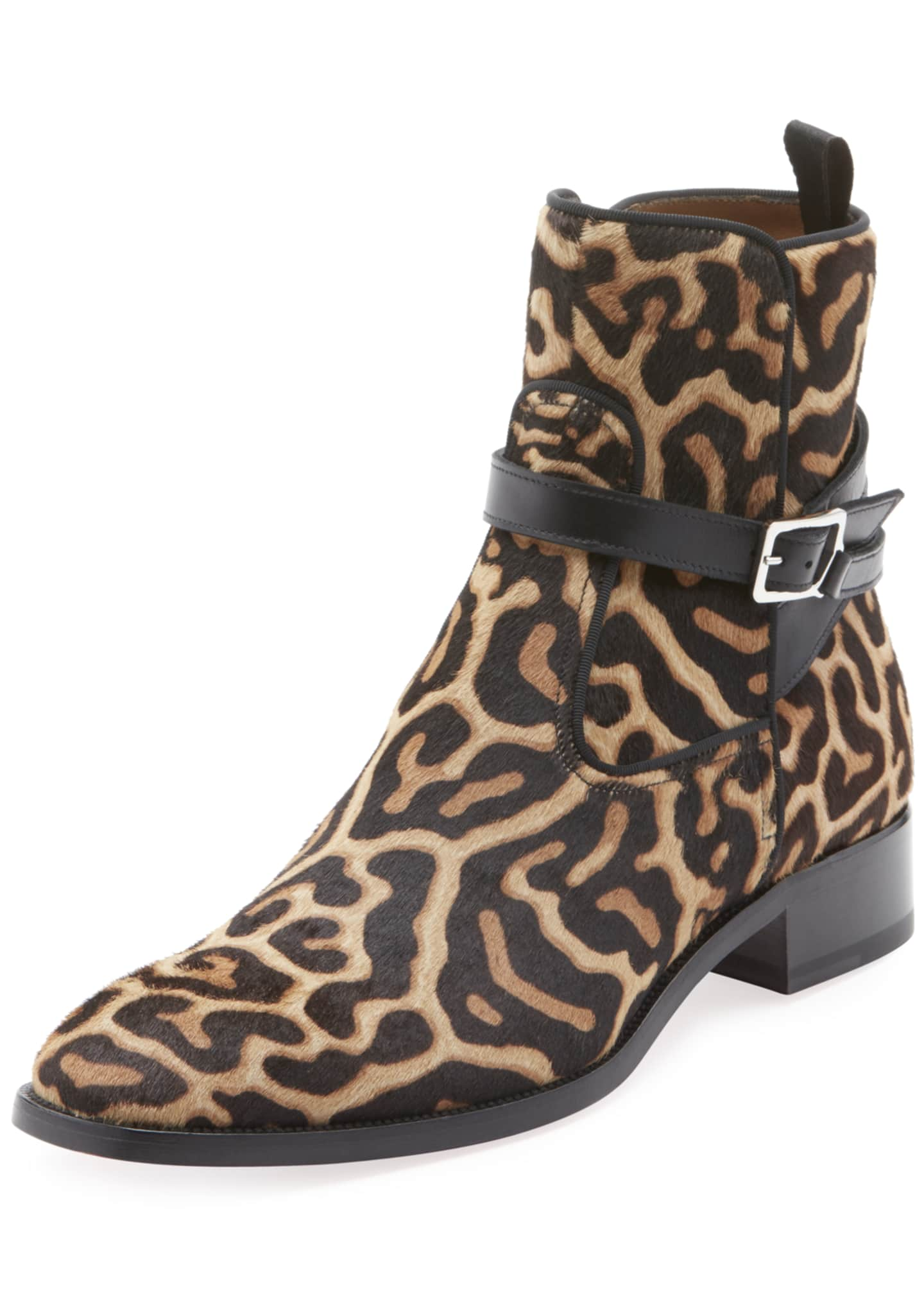 pony hair leopard boots