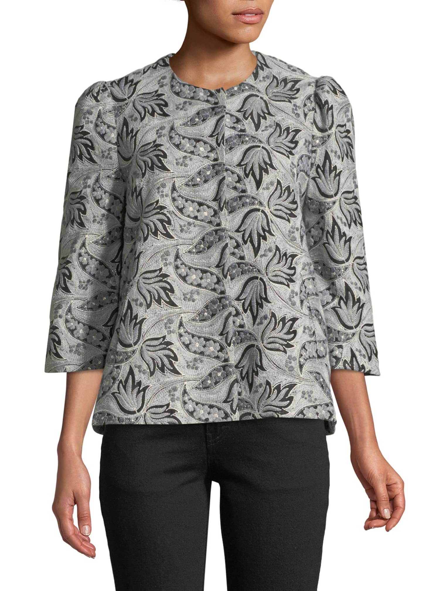 Embroidered evening jacket discount