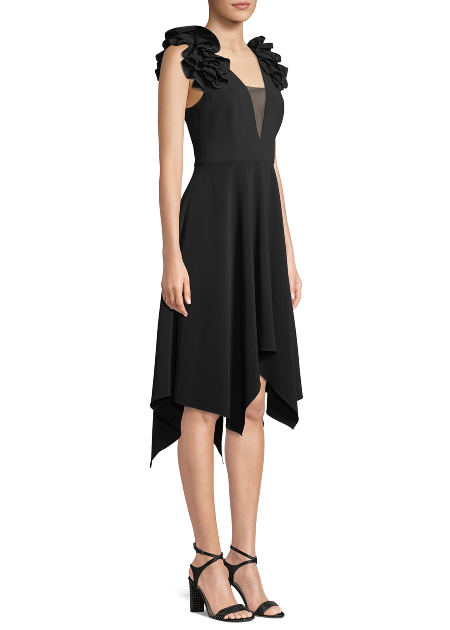 Halston Heritage Handkerchief Ruffle Sleeve Dress Bergdorf Goodman