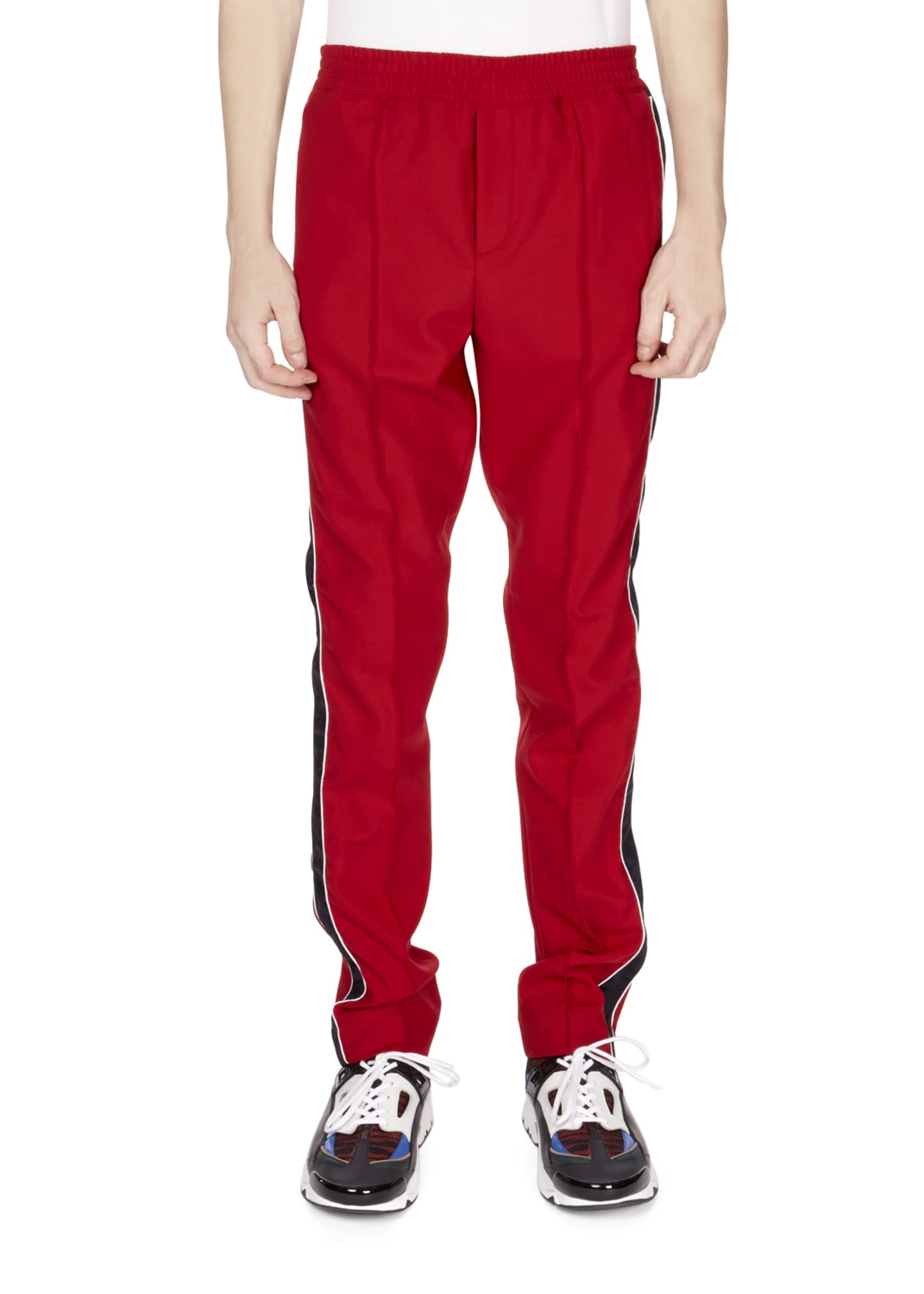 Mens side outlet stripe track pants