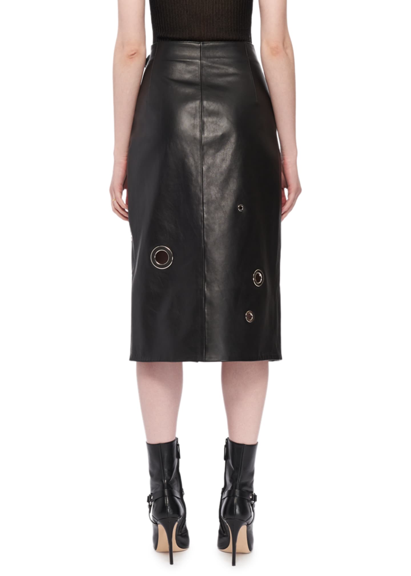 Altuzarra Grommet Wrap-Front Leather Skirt - Bergdorf Goodman