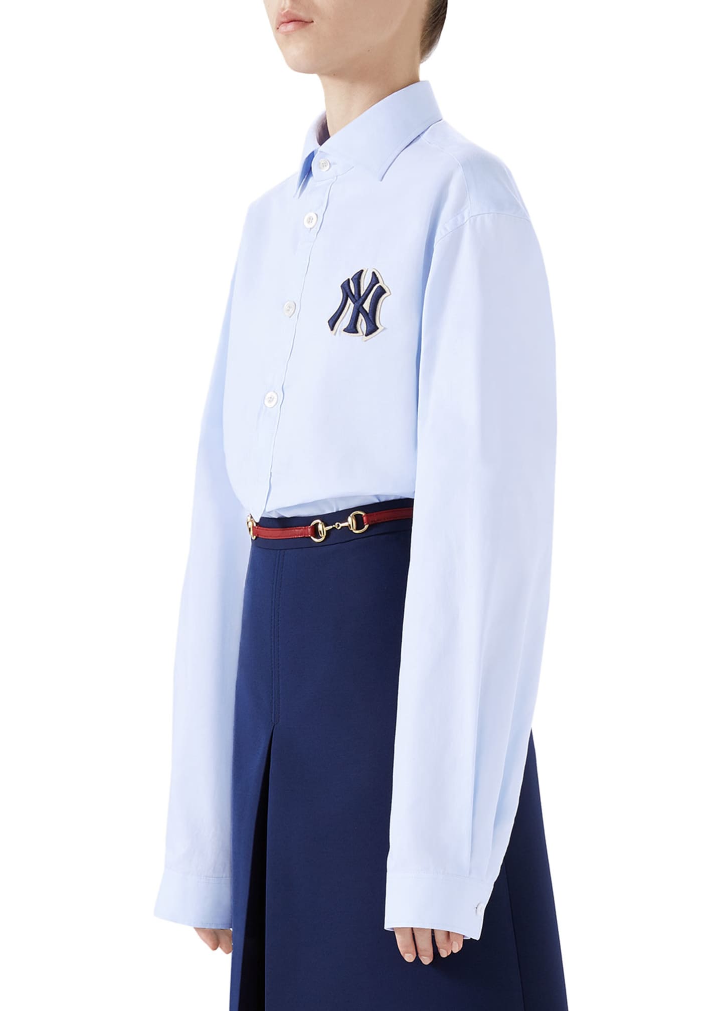 Gucci NY Yankees MLB Button-Front Long-Sleeve Cotton Shirt - Bergdorf