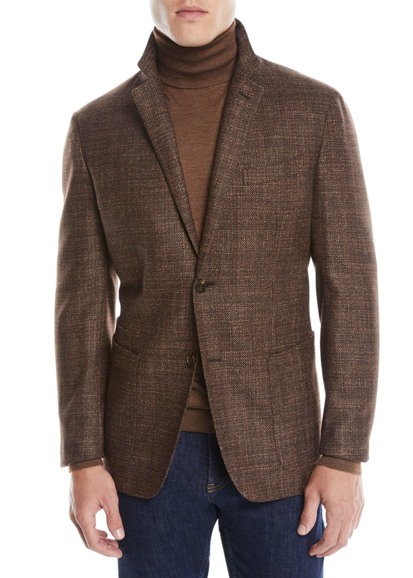 Ermenegildo Zegna Men's Textured Wool-Silk Blazer - Bergdorf Goodman