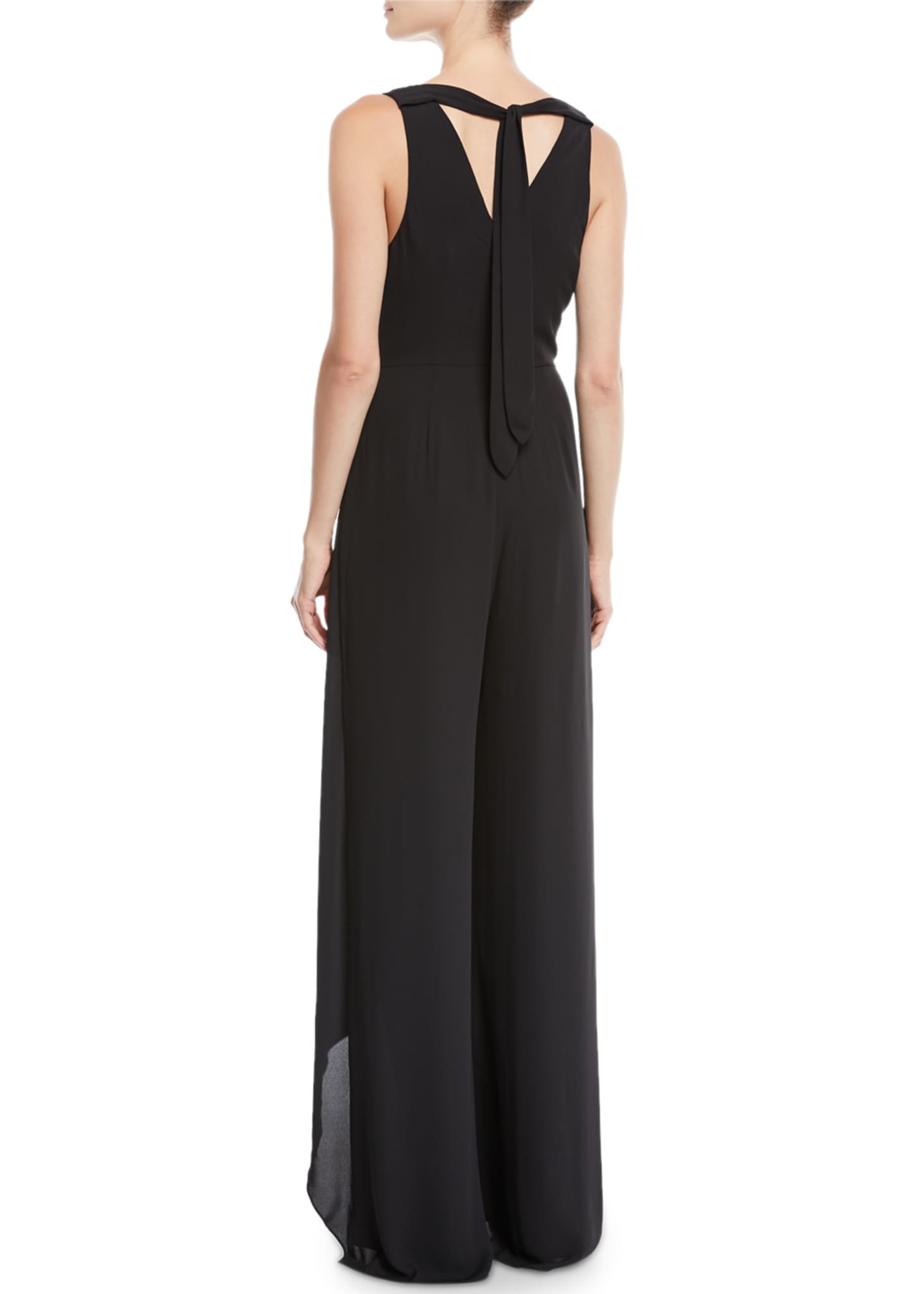 Halston Heritage Flowy Jumpsuit w/ Draped Front - Bergdorf Goodman