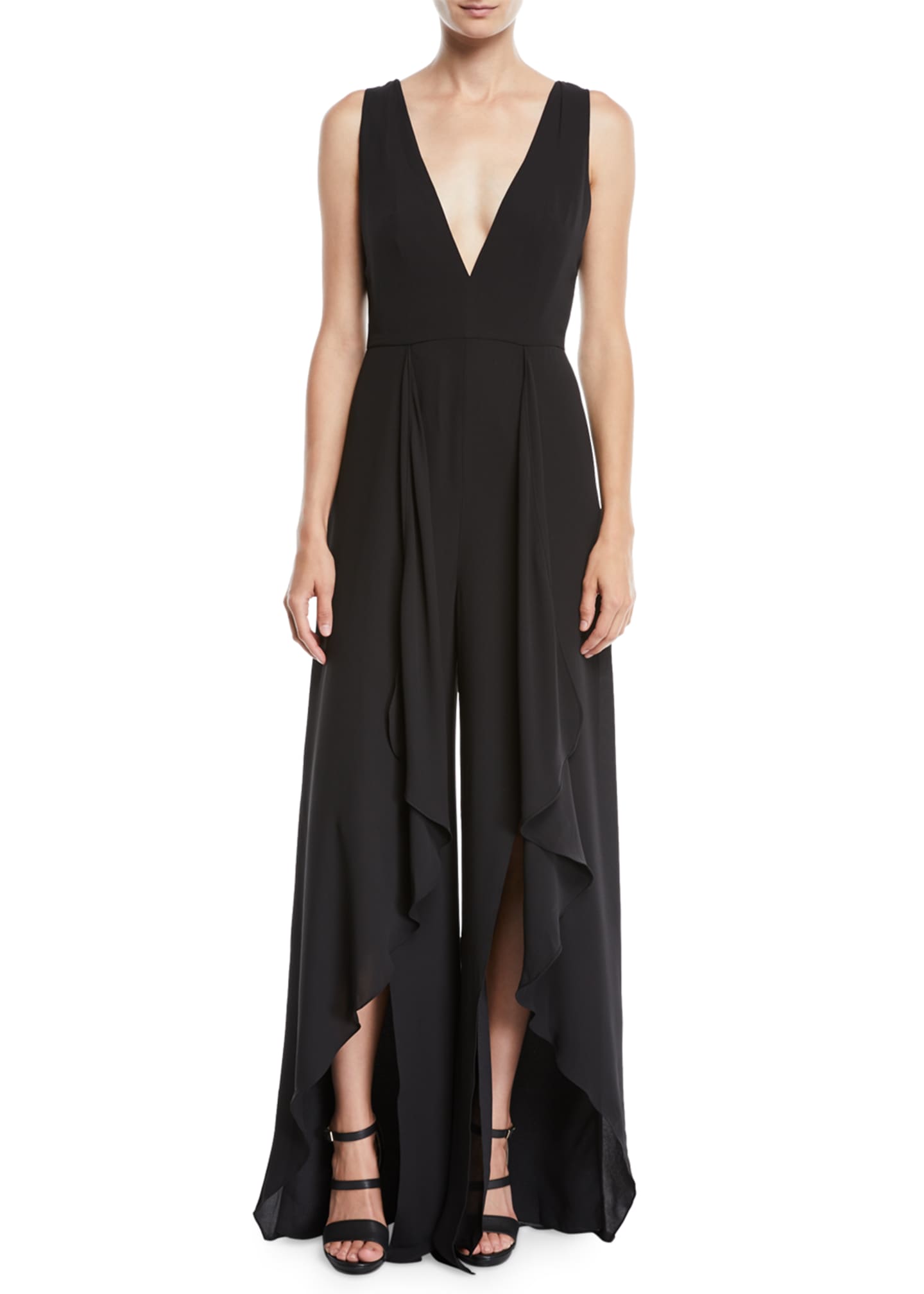 Halston heritage wrap front jumpsuit shop