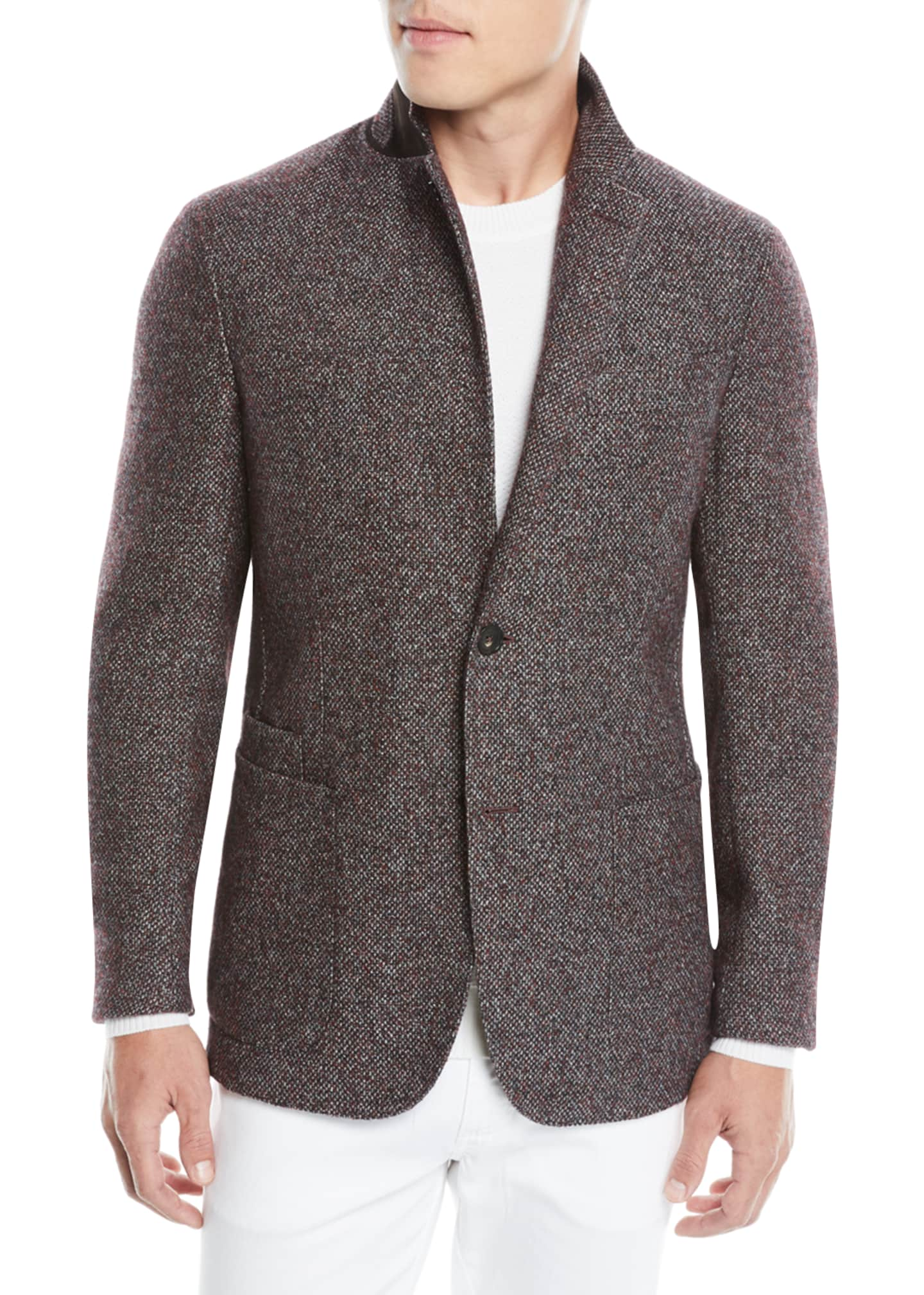 Ermenegildo Zegna Men's Textured Camel/Alpaca Two-Button Blazer ...