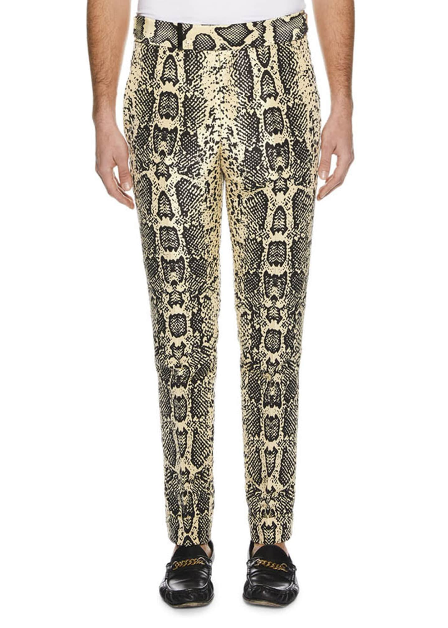 TOM FORD Men's Snakeskin-Print Silk Pants - Bergdorf Goodman