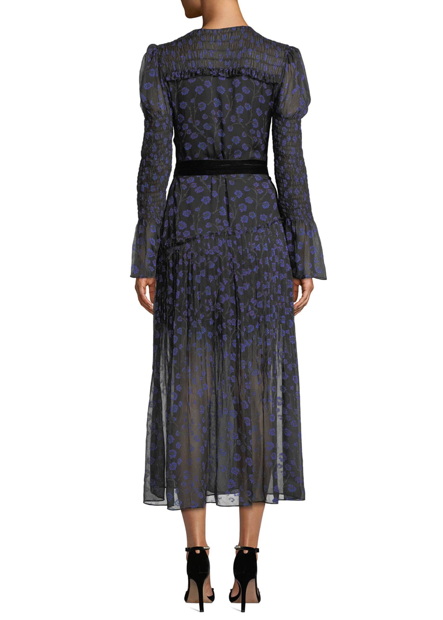 Diane von Furstenberg Ani Floral-Print Smocked Silk Wrap Dress ...