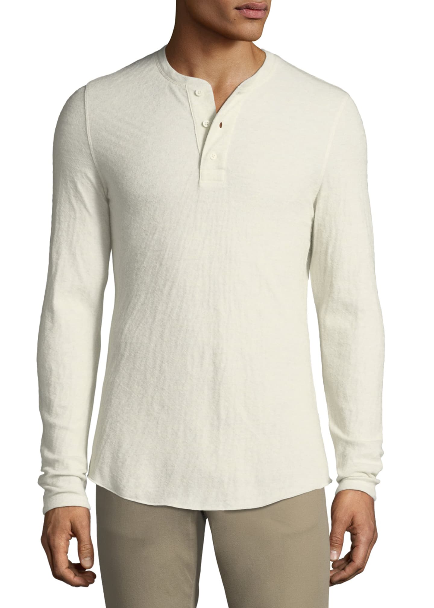 Vince Men's Double-Knit Henley Shirt - Bergdorf Goodman