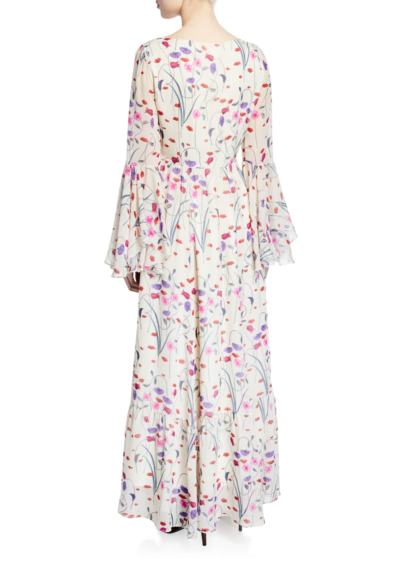 Borgo de Nor Florencia Floral-Print Silk Georgette Dress - Bergdorf Goodman