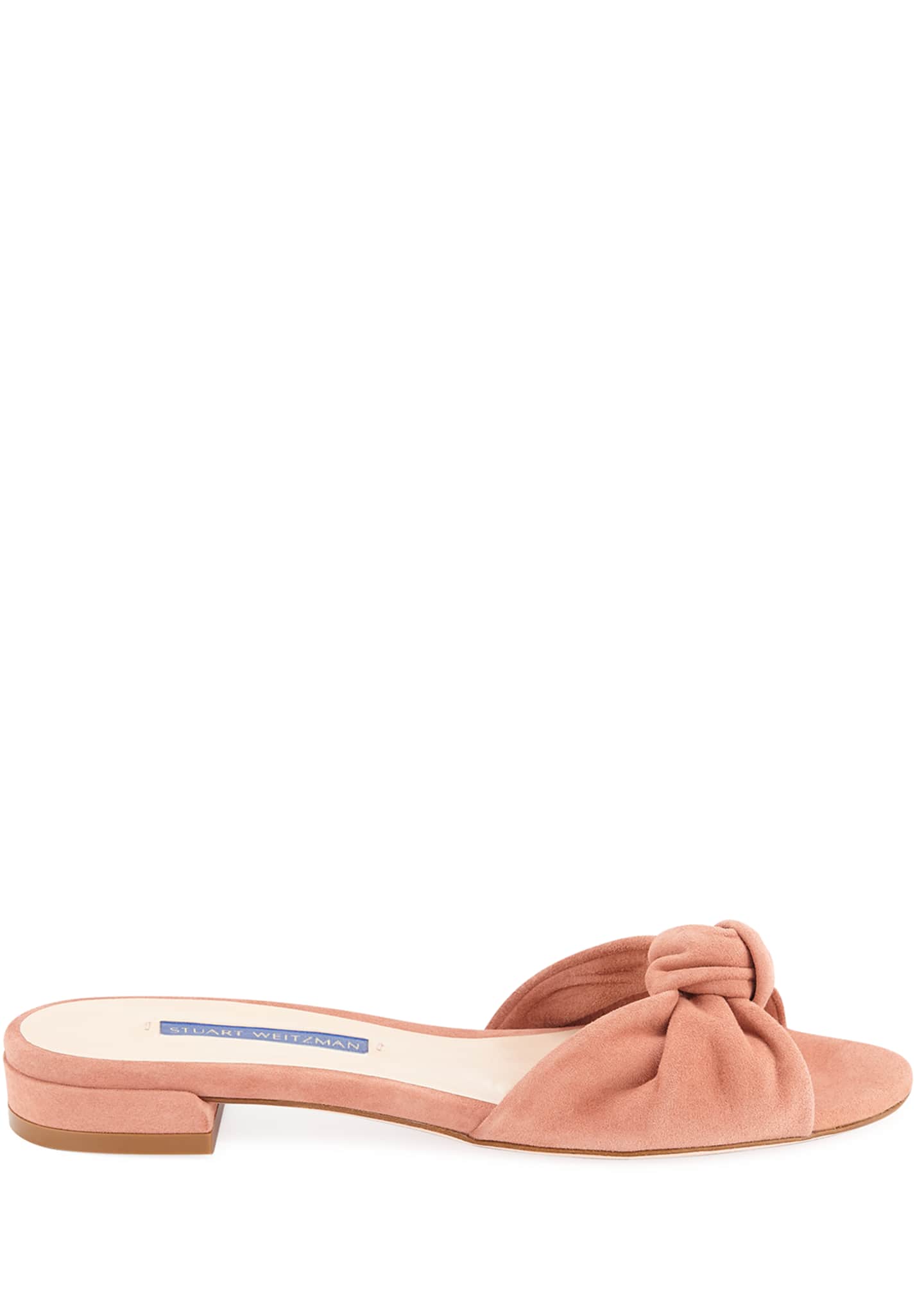 stuart weitzman kelli suede knot slide sandals
