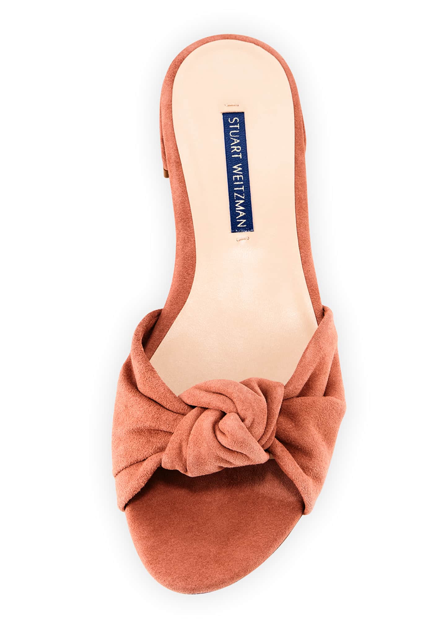 stuart weitzman kelli suede knot slide sandals