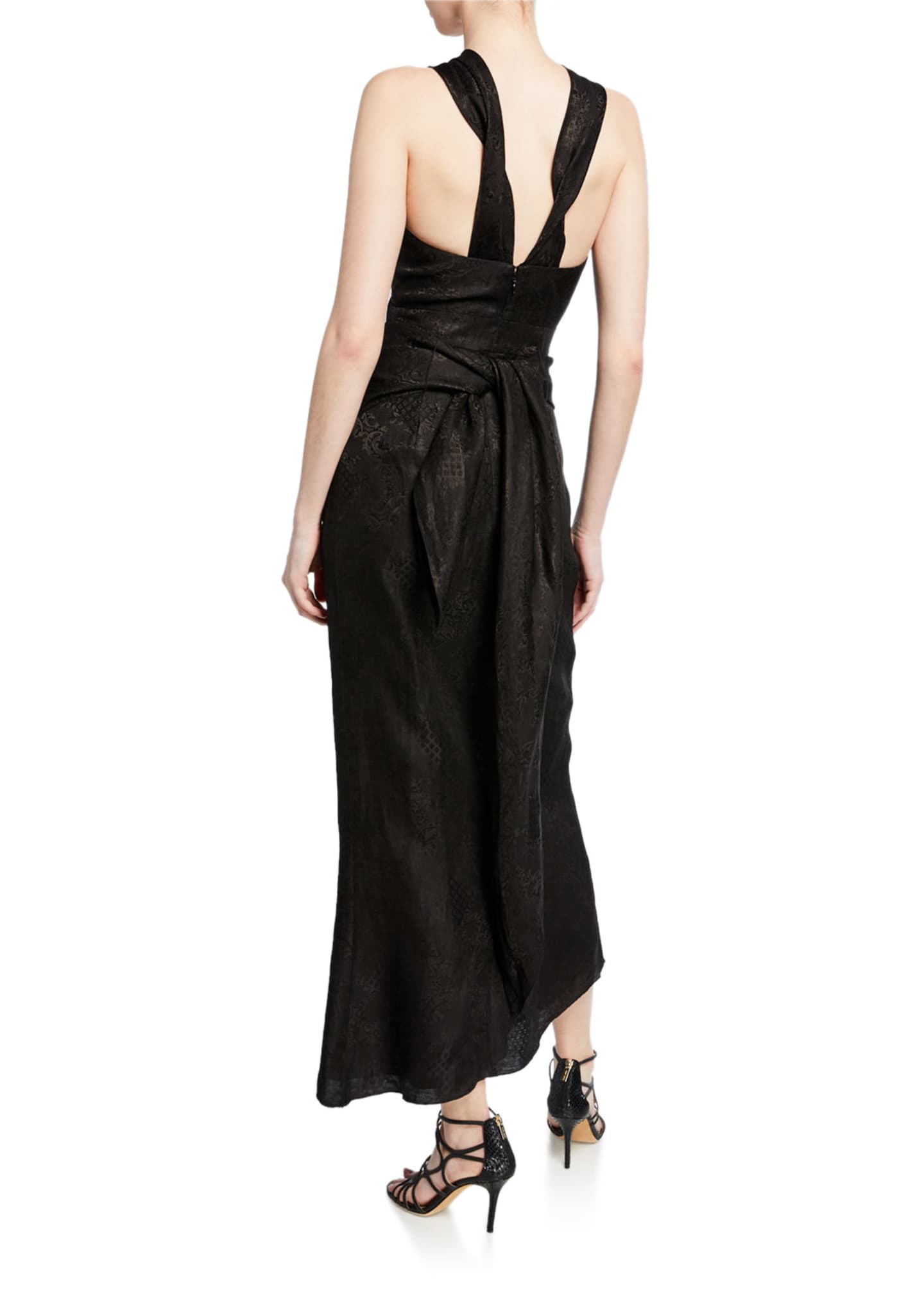 halter neck wrap dress