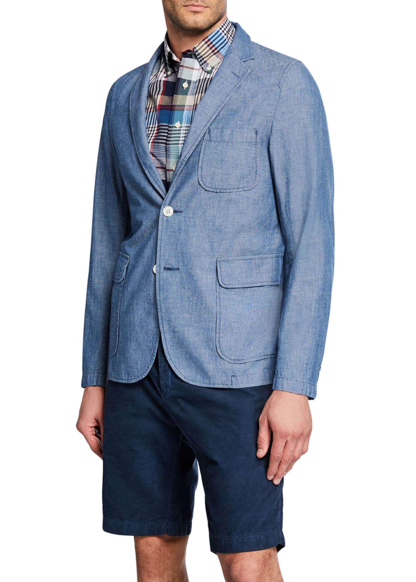 Beams Plus Men's Unconstructed Chambray Sport Jacket Bergdorf Goodman