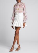 Zimmermann Super Eight Ruffled Floral Long-Sleeve Blouse and