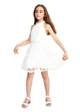 Bardot Junior Girl's Gemma Open-Back Lace Halter Dress, Size 4-7 and ...