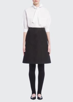 Re-Nylon Solid A-Line Skirt