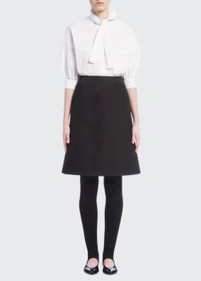 Re-Nylon Solid A-Line Skirt