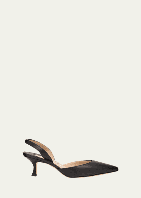 Carolyne Leather Low-Heel Slingback Pump