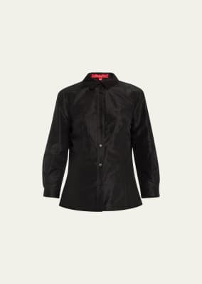 Taffeta Button-Front Shirt