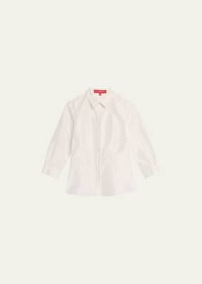 Taffeta Button-Front Shirt