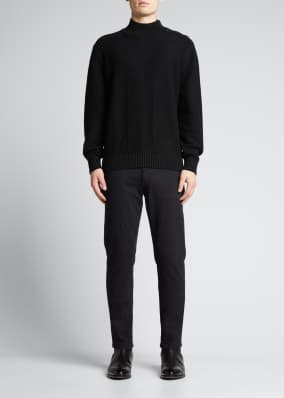 Men's Textured Cashmere Mock-Neck Sweater