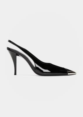 Vesper Metallic-Toe Slingback Pumps