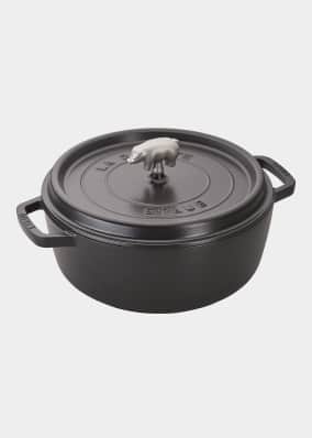 6-Qt. Cast Iron Cochon Shallow Wide Round Cocotte